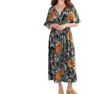 World Market Mira Kaftan Tiger Dress Sm/Med